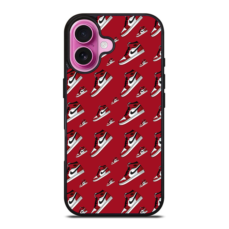 NIKE AIR JORDAN SHOES PATTERN iPhone 16 Plus Case Cover NIKE AIR JORDAN SHOES PATTERN iPhone 16 Plus Case Cover