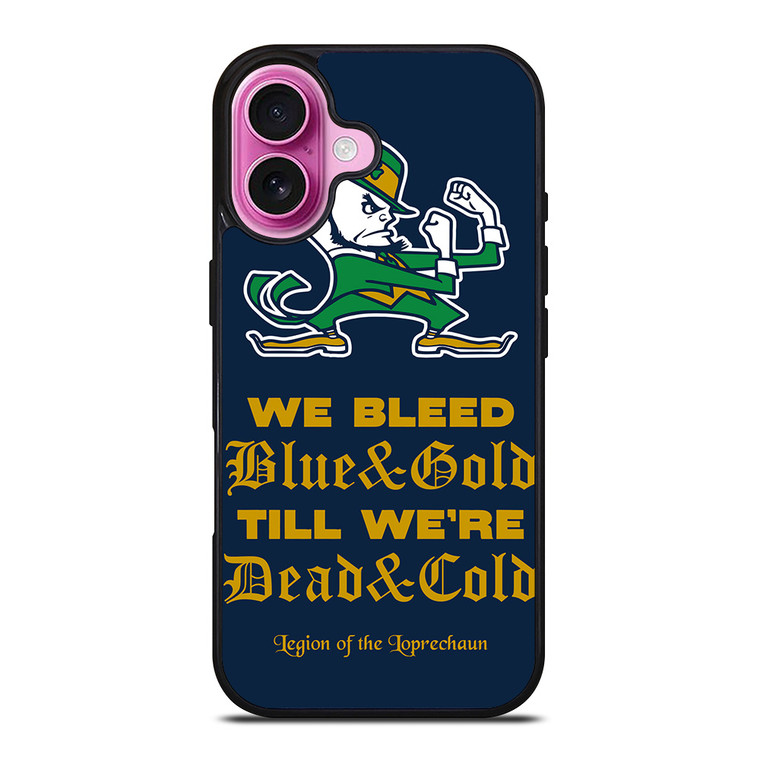 NOTRE DAME BLEED BLUE AND GOLD iPhone 16 Plus Case Cover