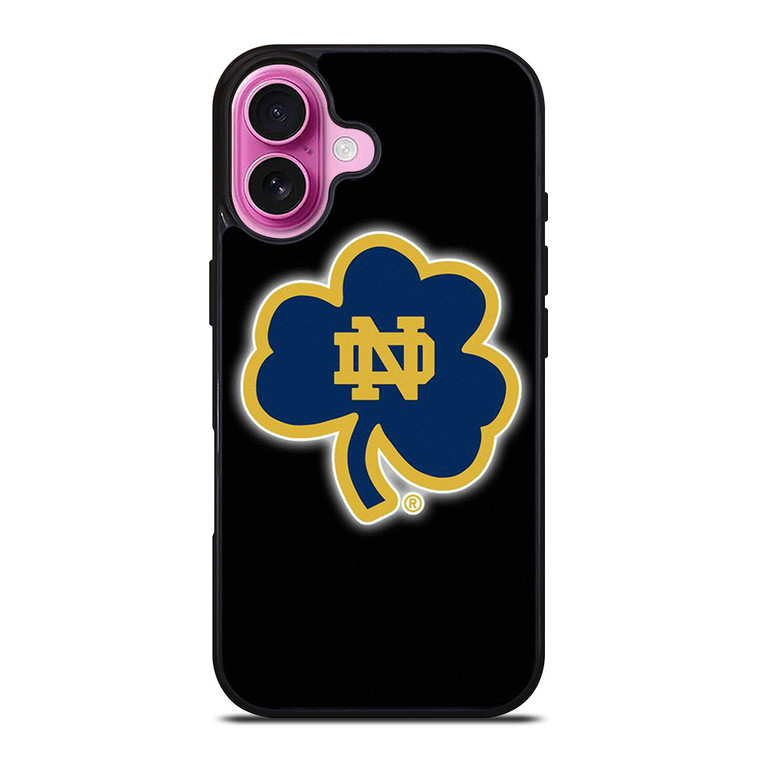 NOTRE DAME FOOTBALL LEAF CLOVER iPhone 16 Plus Case Cover