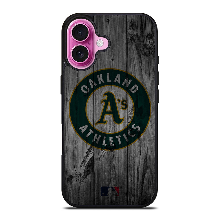 OAKLAND ATHLETICS BASEBALL MLB WOOD LOGO iPhone 16 Plus Case Cover