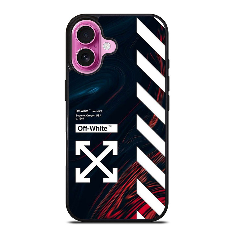 OFF WHITE LOGO MARBLE NIKE iPhone 16 Plus Case Cover
