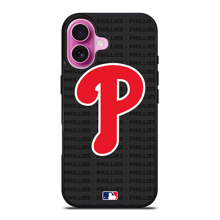 PHILADELPHIA PHILLIES BASEBALL BLACK iPhone 16 Plus Case Cover
