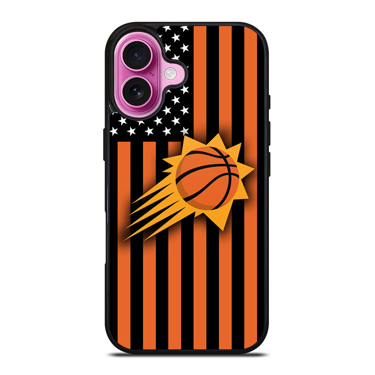 PHOENIX SUNS NBA USA FLAG iPhone 16 Plus Case Cover PHOENIX SUNS NBA USA FLAG iPhone 16 Plus Case Cover