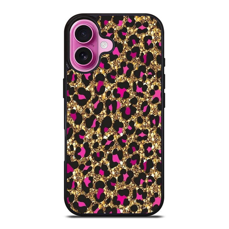 PINK LEOPARD GLITTER SKIN iPhone 16 Plus Case Cover