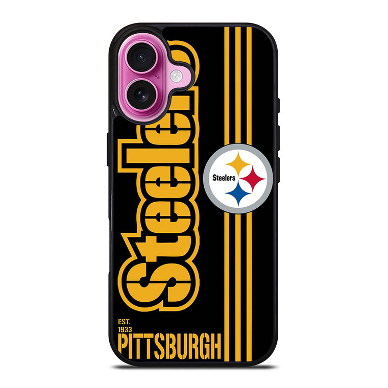 PITTSBURGH STEELERS FOOTBALL TEAM LOGO EST 1933 iPhone 16 Plus Case Cover