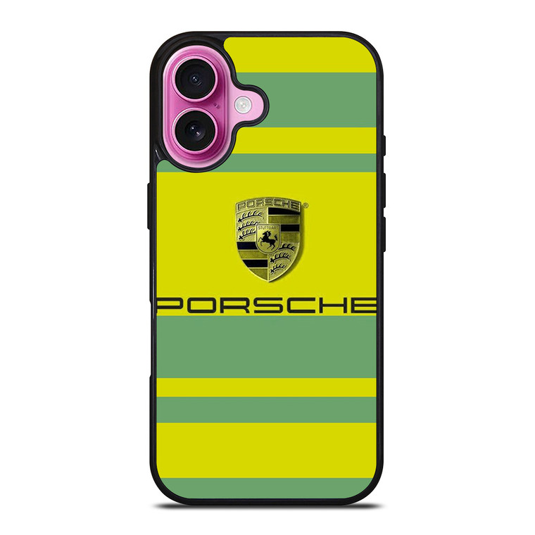 PORSCHE CAR LOGO YELLOW GREEN ICON iPhone 16 Plus Case Cover