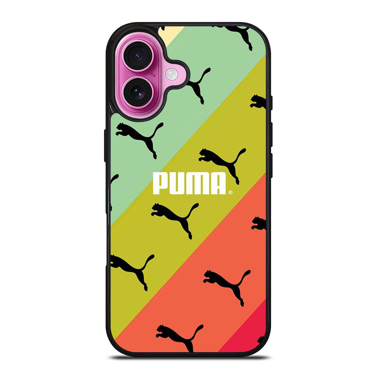 PUMA LOGO STRIPE PATTERN iPhone 16 Plus Case Cover
