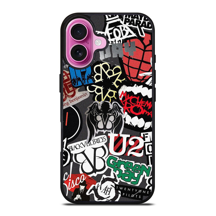 PUNK ROCK BAND COLLAGE iPhone 16 Plus Case Cover