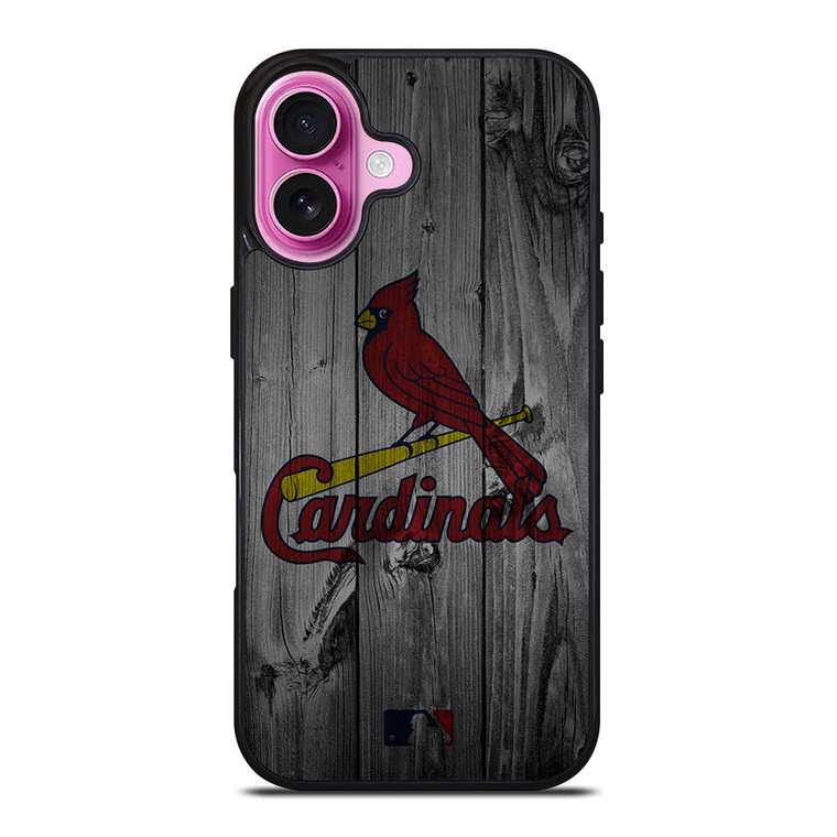 SAINT LOUIS CARDINALS BASEBALL MLB WOOD LOGO iPhone 16 Plus Case Cover