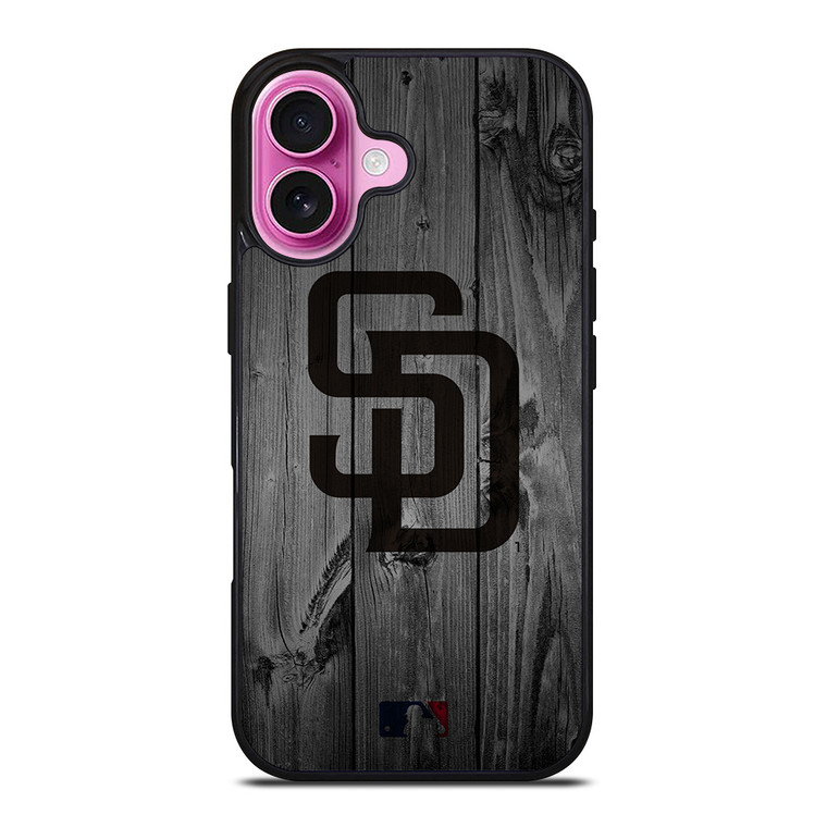 SAN DIEGO PADRES BASEBALL MLB WOOD LOGO iPhone 16 Plus Case Cover