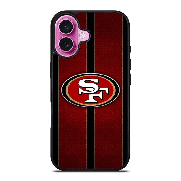SAN FRANCISCO 49ERS NFL METAL STRIPE iPhone 16 Plus Case Cover