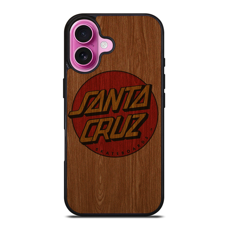 SANTA CRUZ SKATEBOARD WOODEN LOGO iPhone 16 Plus Case Cover