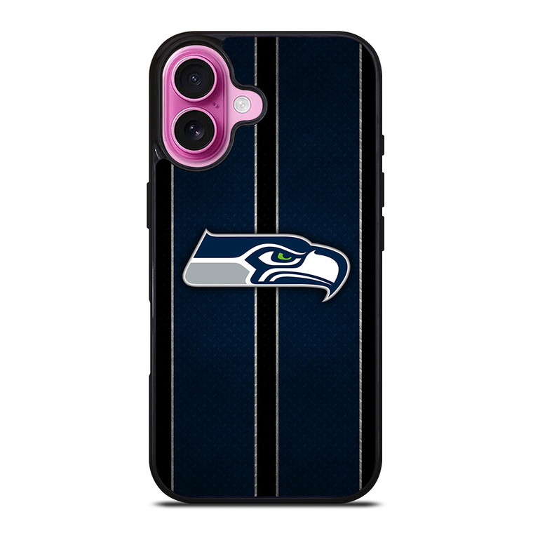 SEATTLE SEAHAWKS NFL METAL STRIPE iPhone 16 Plus Case Cover