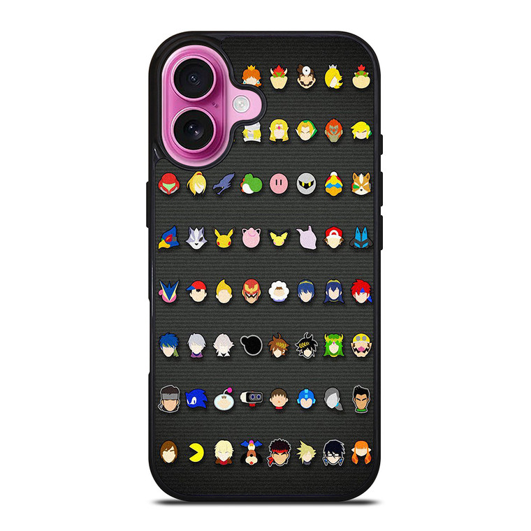 SUPER SMASH BROS ALL ICON iPhone 16 Plus Case Cover