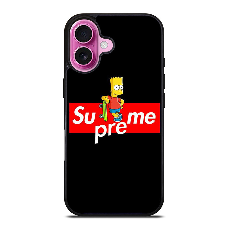 SUPREME BART SIMPSONS SKATEABOARD iPhone 16 Plus Case Cover