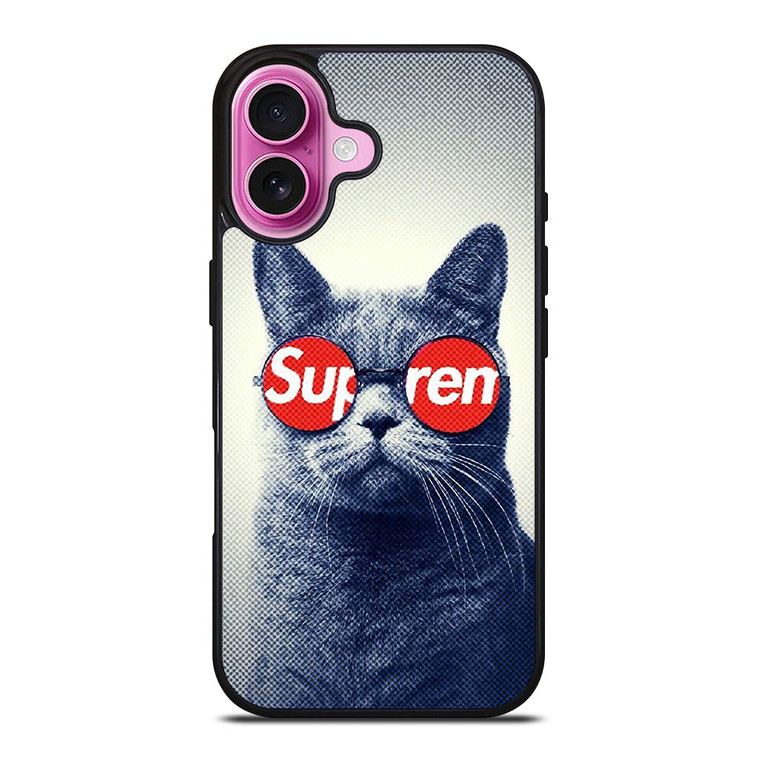SUPREME COOL CUTE CAT iPhone 16 Plus Case Cover
