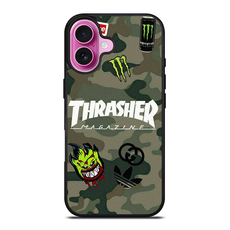 THRASHER SKATEBOARD CAMO COLLAGE iPhone 16 Plus Case Cover