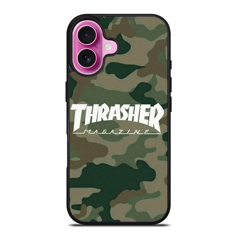 THRASHER SKATEBOARD CAMO iPhone 16 Plus Case Cover