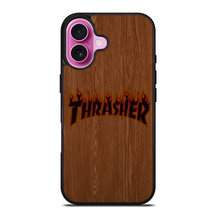 THRASHER SKATEBOARD WOODEN LOGO iPhone 16 Plus Case Cover THRASHER SKATEBOARD WOODEN LOGO iPhone 16 Plus Case Cover