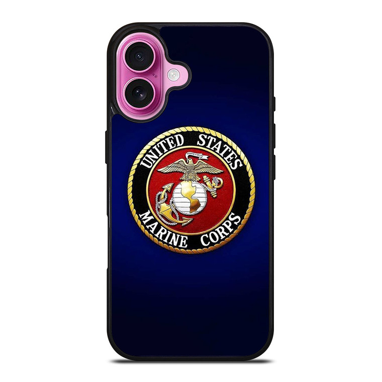 UNITED STATES US MARINE CORPS LOGO BLUE iPhone 16 Plus Case Cover