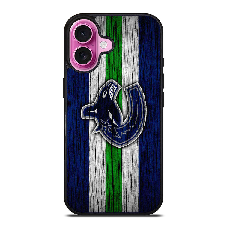 VANCOUVER CANUCKS WOODEN LOGO iPhone 16 Plus Case Cover
