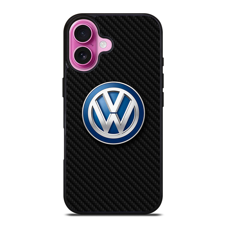 VOLKSWAGEN MOTOR CARBON FIBER iPhone 16 Plus Case Cover