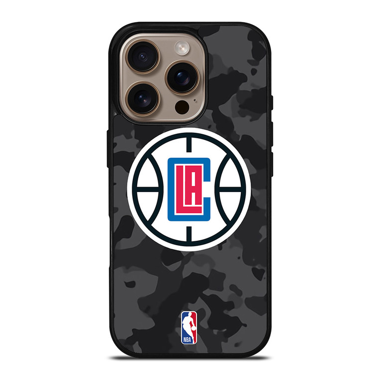 LOS ANGELES CLIPPERS BLACK CAMO iPhone 16 Pro Case Cover LOS ANGELES CLIPPERS BLACK CAMO iPhone 16 Pro Case Cover