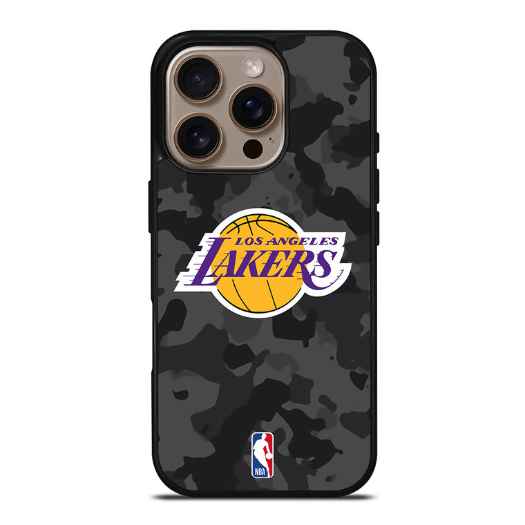 LOS ANGELES LAKERS BLACK CAMO iPhone 16 Pro Case Cover LOS ANGELES LAKERS BLACK CAMO iPhone 16 Pro Case Cover