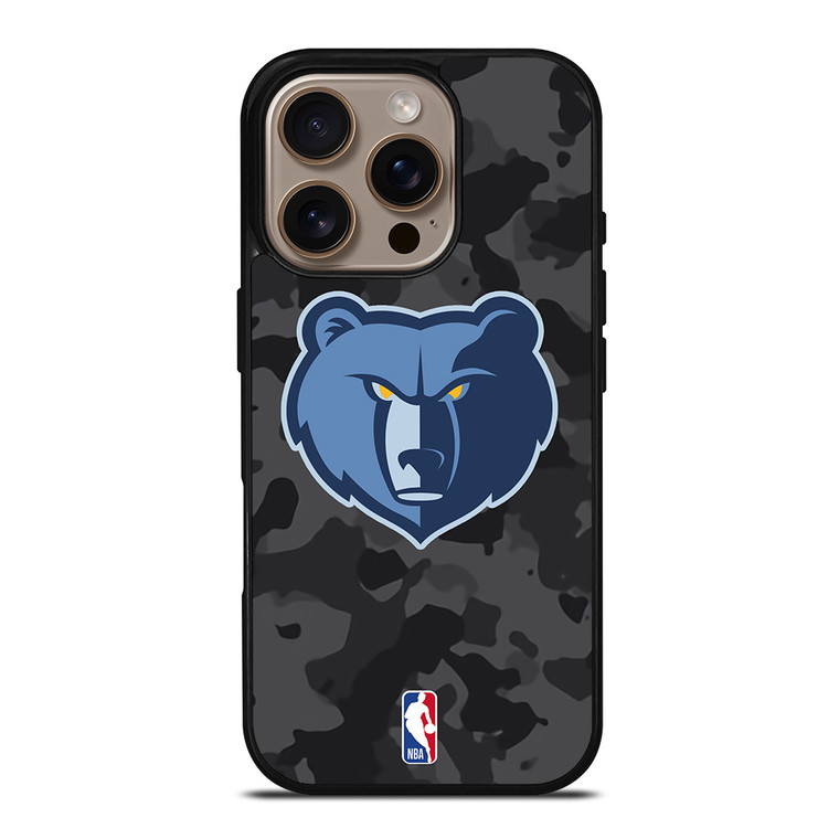 MEMPHIS GRIZZLIES BLACK CAMO iPhone 16 Pro Case Cover
