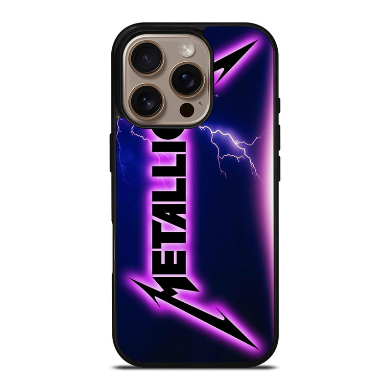 METALLICA ROCK BAND VIOLET LIGHTNING iPhone 16 Pro Case Cover