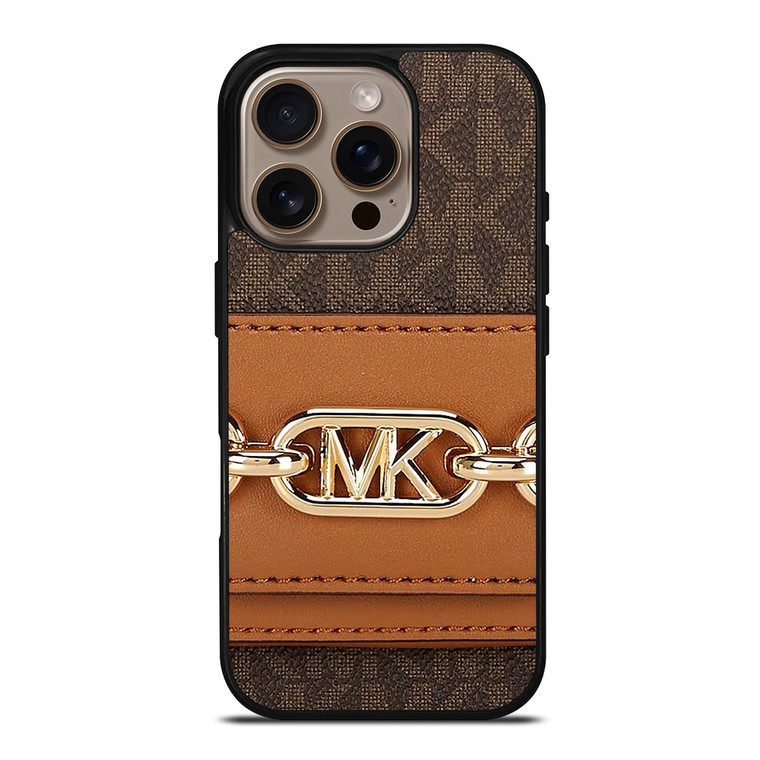 MICHAEL KORS MK LOGO BROWN BAG iPhone 16 Pro Case Cover