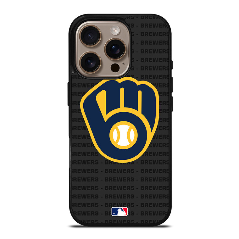 MILWAUKEE BREWERS BASEBALL BLACK iPhone 16 Pro Case Cover