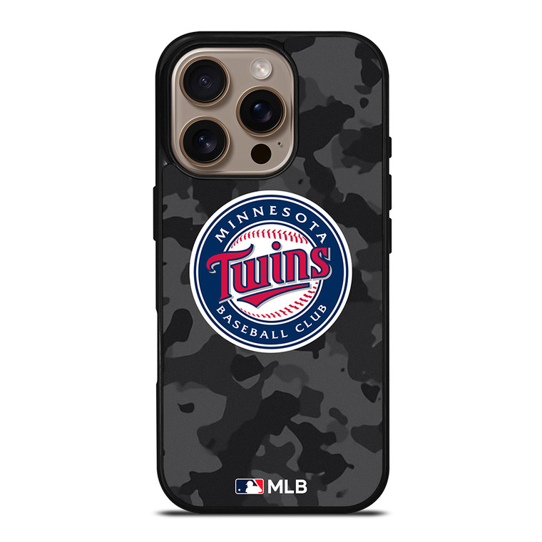 MINNESOTA TWINS BASEBALL BLACK CAMO iPhone 16 Pro Case Cover