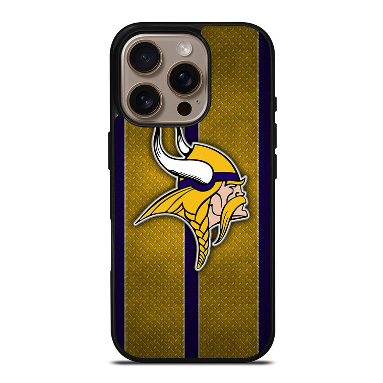 MINNESOTA VIKINGS NFL METAL STRIPE iPhone 16 Pro Case Cover