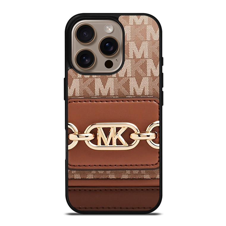 MK MICHAEL KORS LOGO BROWN BAG iPhone 16 Pro Case Cover