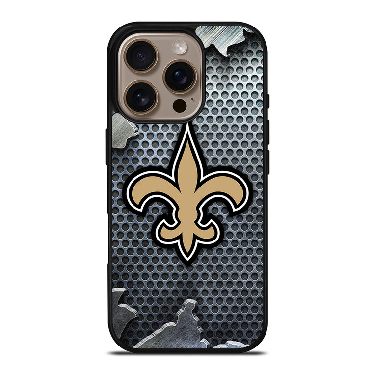 NEW ORLEANS SAINTS BROKEN METAL iPhone 16 Pro Case Cover