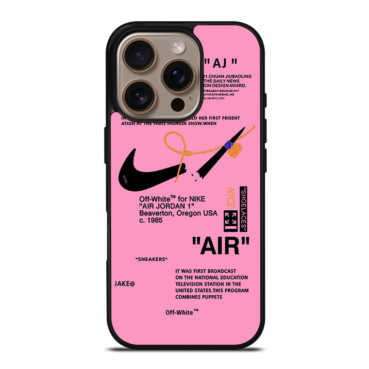 NIKE AIR OFF WHITE PINK iPhone 16 Pro Case Cover