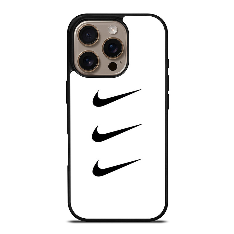 NIKE TRIPPLE SWOOSH WHITE iPhone 16 Pro Case Cover