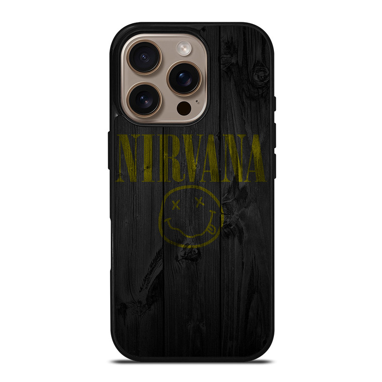 NIRVANA ROCK BAND WOODEN LOGO iPhone 16 Pro Case Cover