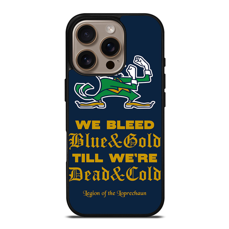 NOTRE DAME BLEED BLUE AND GOLD iPhone 16 Pro Case Cover