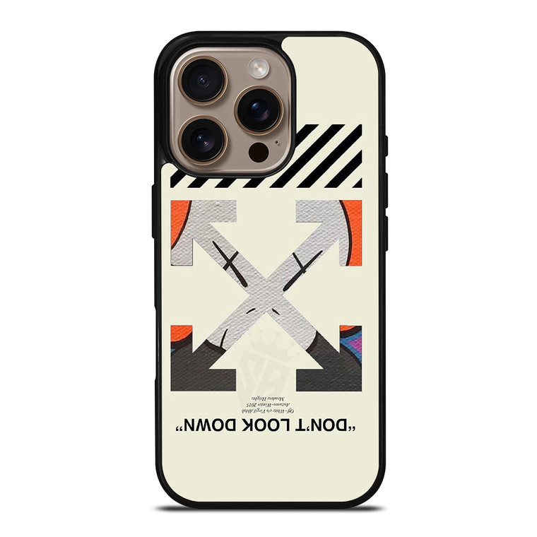 OFF WHITE KAWS LOGO DONT LOOK DOWN iPhone 16 Pro Case Cover