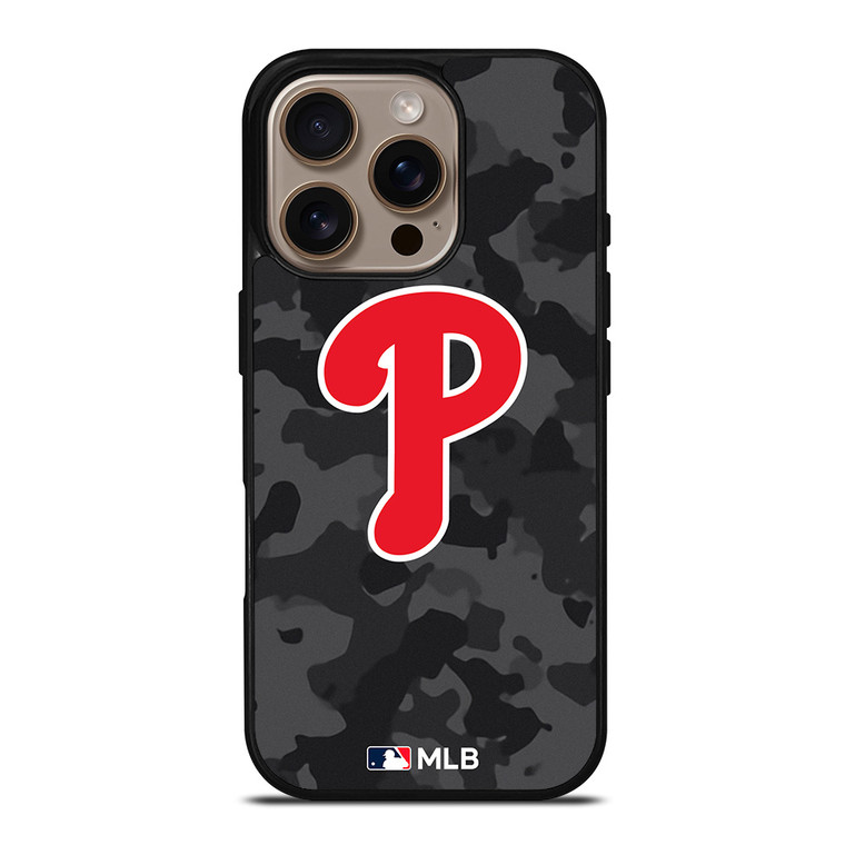 PHILADELPHIA PHILLIES BASEBALL BLACK CAMO iPhone 16 Pro Case Cover