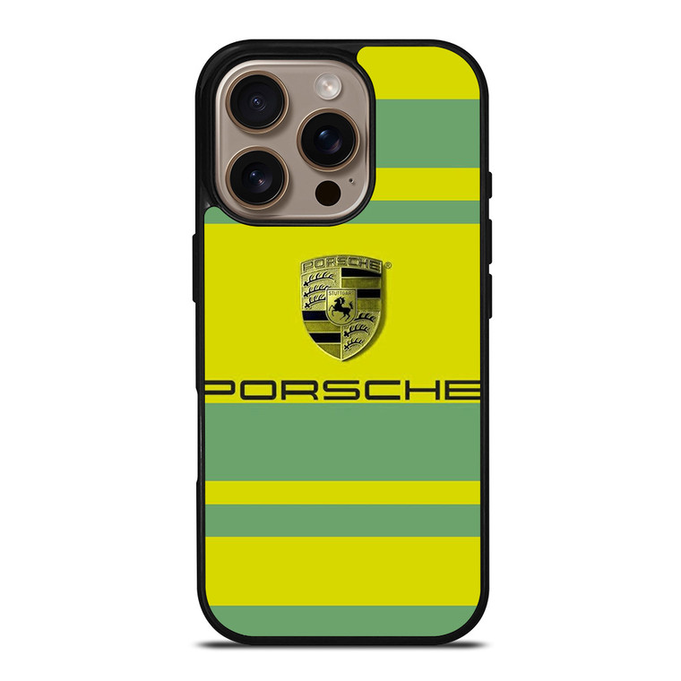 PORSCHE CAR LOGO YELLOW GREEN ICON iPhone 16 Pro Case Cover