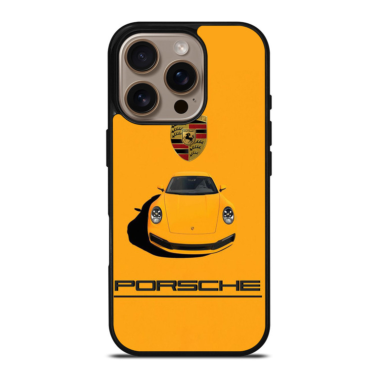 PORSCHE CAR LOGO YELLOW iPhone 16 Pro Case Cover