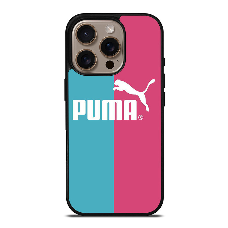 PUMA LOGO BLUE PINK ICON iPhone 16 Pro Case Cover