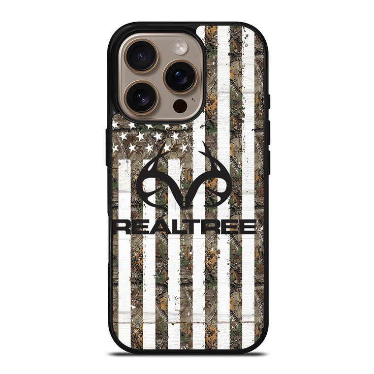 REALTREE AMERICAN FLAG LOGO iPhone 16 Pro Case Cover