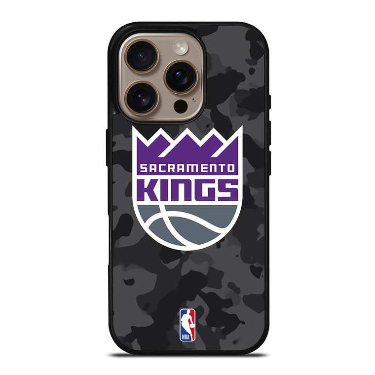 SACRAMENTO KINGS BLACK CAMO iPhone 16 Pro Case Cover