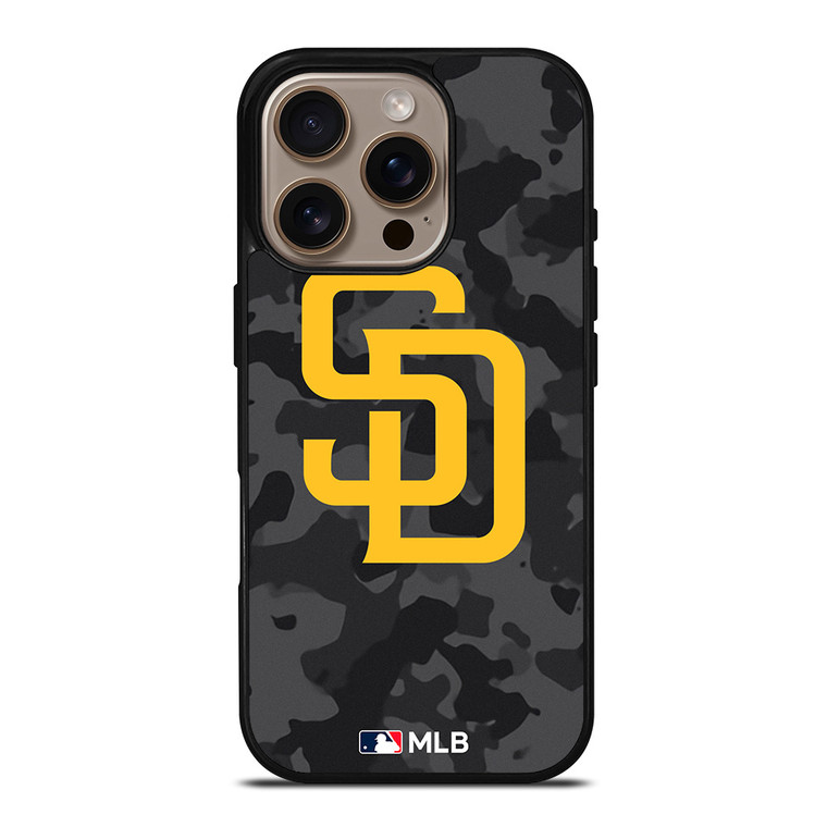 SAN DIEGO PADRES BASEBALL BLACK CAMO iPhone 16 Pro Case Cover