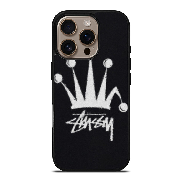 STUSSY FUZZY REGAL CROWN iPhone 16 Pro Case Cover