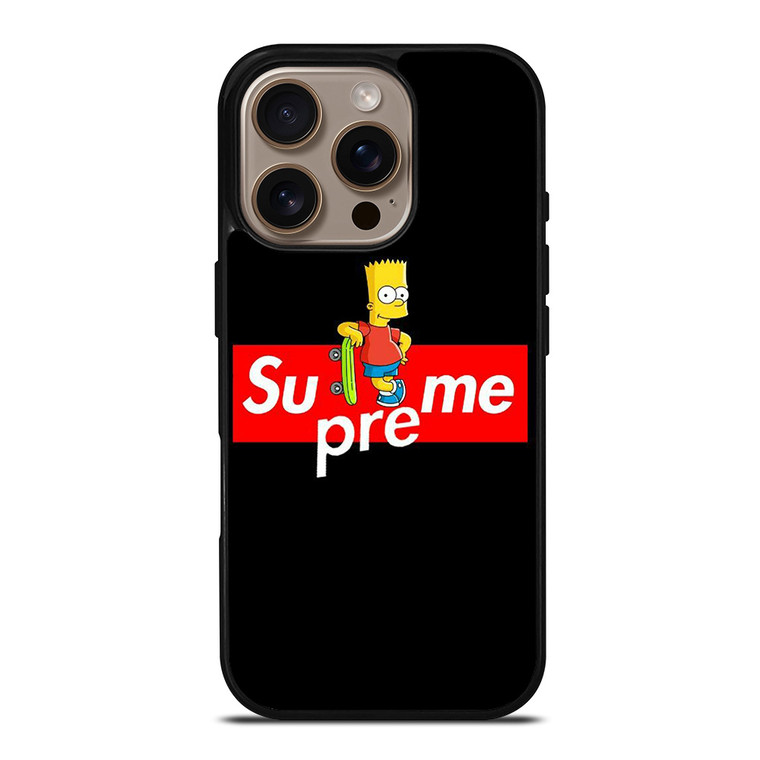 SUPREME BART SIMPSONS SKATEABOARD iPhone 16 Pro Case Cover